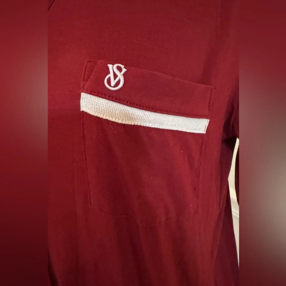 Victoria’s Secret Button-Down Sleep Shirt – Burgundy Red (Women’s Medium) - Picture 2 of 5